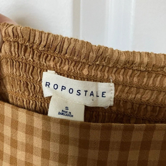 Aeropostale Tan Gingham Plaid Check Mini Dress - Picture 4 of 5